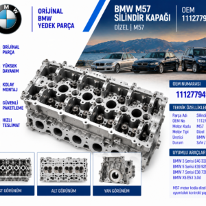 BMW E46(330D/330XD) E39(525D/530D) E38(730D) X5 E53(3.0D) M57 Silindir Kapaği OEM 11127794920