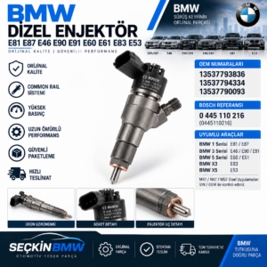 BMW E81 E87 E46 E90 E91 E60 E61 E83 E53 X3 X5 N47 Enjektör OEM 13537793836-13537794334-13537790093