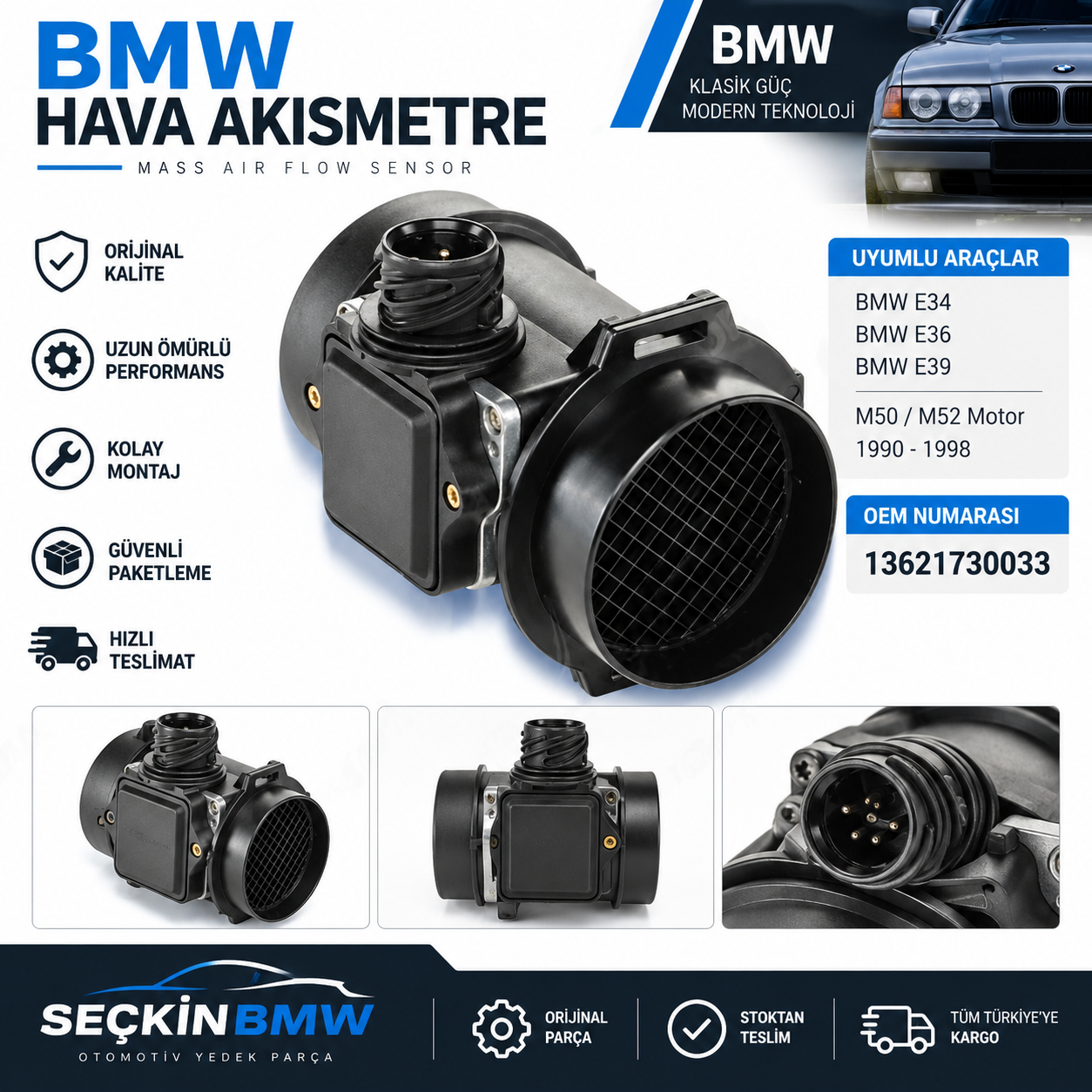 HAVA AKISMETRE BMW E34 E36 E39 M50/52 1990-98 OEM:13621730033