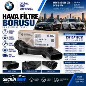 BMW G60 G670 B47P B57X Hava Filtre Borusu OEM 13715A1BC31