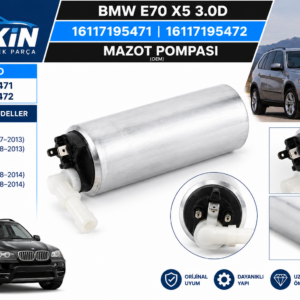 BMW E70 X5 3.0D Mazot Pompası OEM 16117195471 16117195472