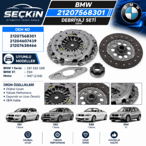 BMW E81 E82 E84 E88 X1 N47 Debriyaj Seti OEM 21207568301 | 21204607439 | 21207638466