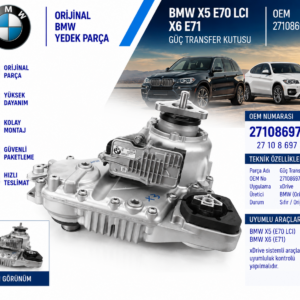 BMW X5 E70 LCI X6 E71 Güç Transfer Kutusu OEM 27108697972