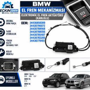 BMW E70 E71 X5 X6 E65 E66 E67 El Fren Mekanizması OEM 34436850289