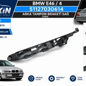 BMW E46/4 Arka Tampon Braketi̇ Sağ OEM 51127030614