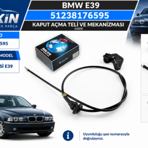 BMW E39 Kaput Açma Teli̇ Plasti̇ği̇ OEM 51238176595