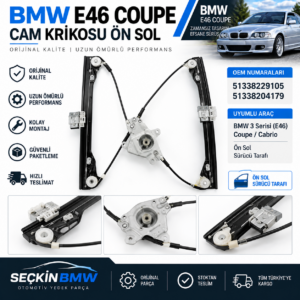 BMW E46 COUPE Cam Krikosu Ön Sol OEM 51338229105-51338204179