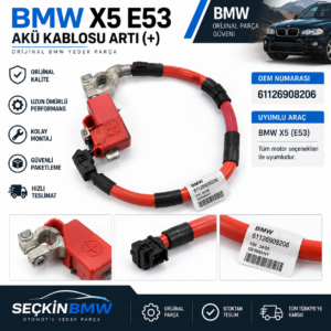 BMW E53 X5 Akü Kablosu Artı OEM 61126908206