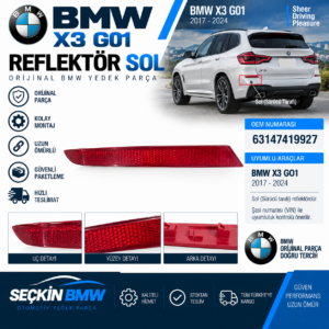 BMW X3 G01 Reflektör Sol OEM 63147419927
