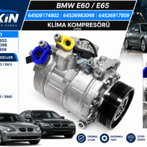 BMW E60 E65 Klima Kompresörü OEM 64509174802 | 64526983098 | 64526917859
