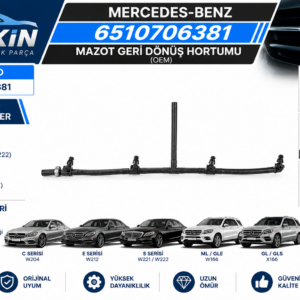 Mercedes 651 Mazot Geri Dönüş Hortumu OEM 6510706381