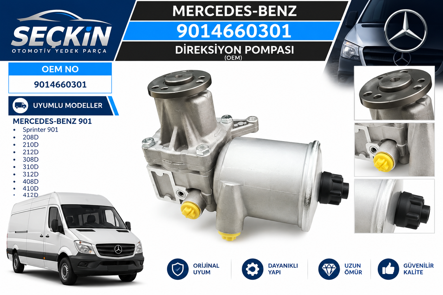 Mercedes 901 Direksiyon Pompası OEM 9014660301