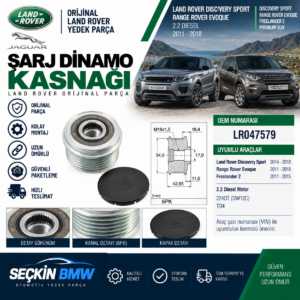LAND RANGE ROVER DİSCOVERY SPORT EVOQUE 2.2 Şarj Dinamo Kasnaği OEM LR047579