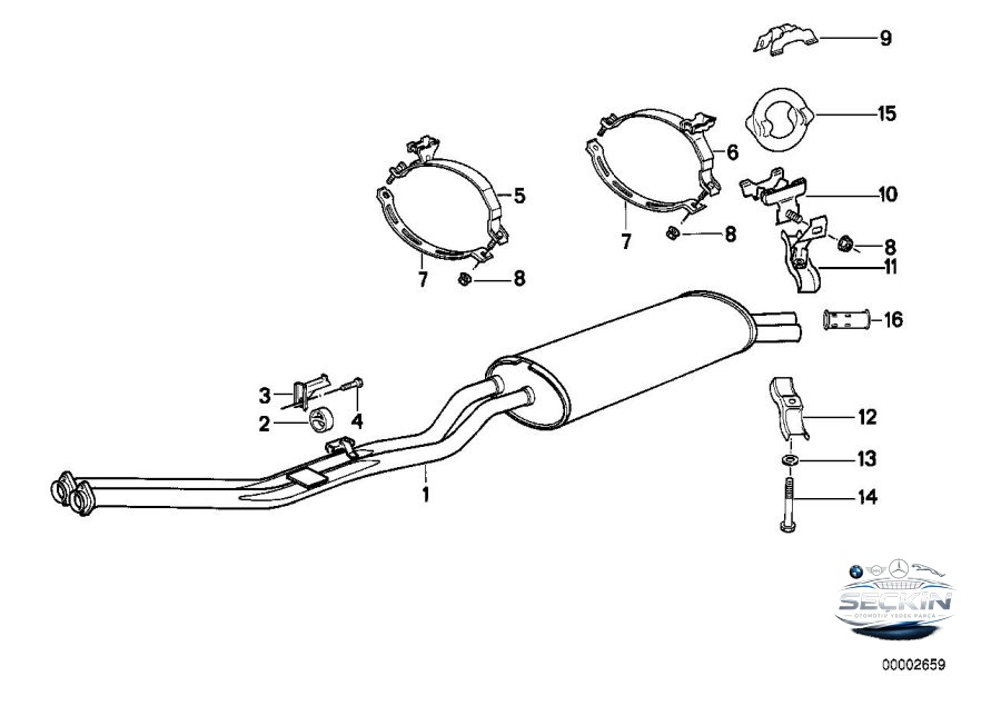 BMW BMW E30 320i Egsoz Braketi OEM 18211723660